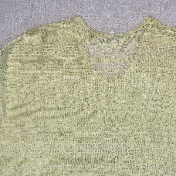 Pure Jill woven see-through linen blend yellow /green top L. - Picture 7 of 7